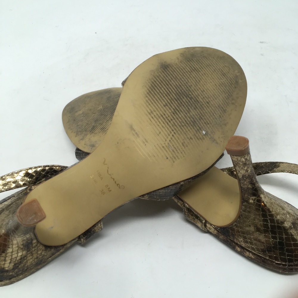 NINA GOLD SNAKE LIKE HEELS 8M - Picture 4 of 5